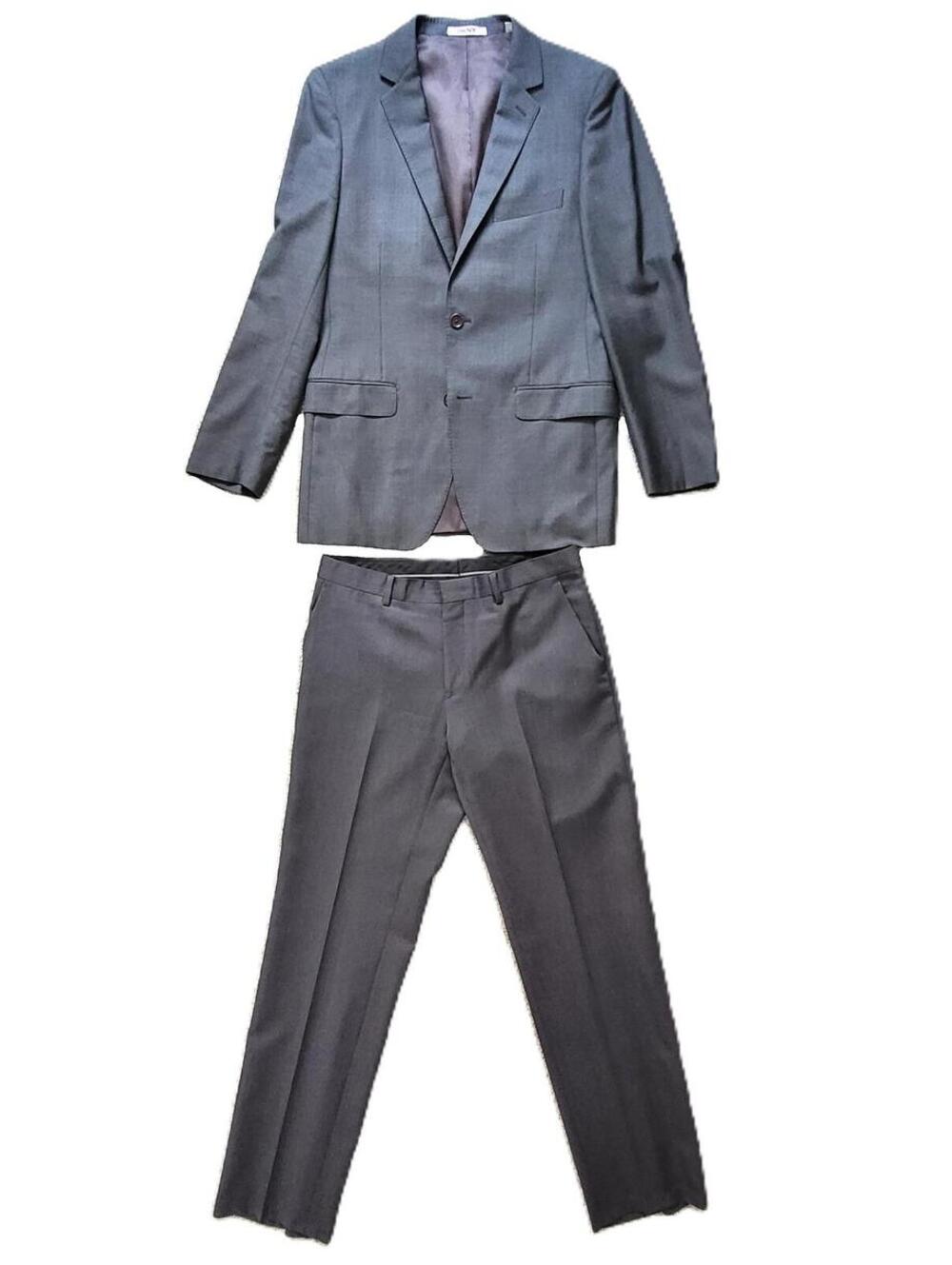 DKNY Men's 2 Piece Suit Gray 40R 32x32 Wool Blend